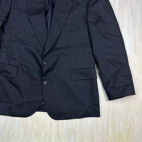 Bachrach Pinstripe 100% Worsted Wool 3 Button Men's Business Blazer Jacket 44L - Picture 3 of 13